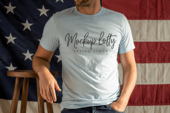 BC 3001 4th of July Male T-Shirt Mockup: A Versatile Tool for Designers