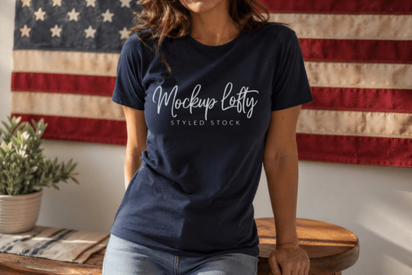 BC3001 Navy 4th of July Female Mockup: A Versatile Tool for Creative Professionals