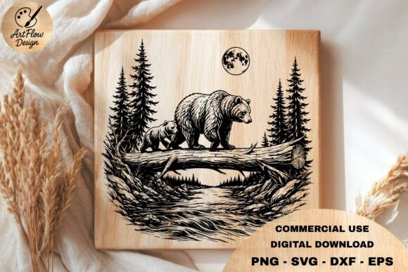 Bear Family Forest SVG