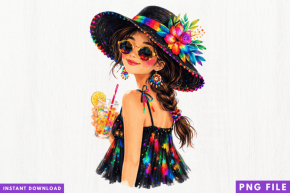 Boho Summer Girl PNG Design: Bring Your Creative Ideas to Life