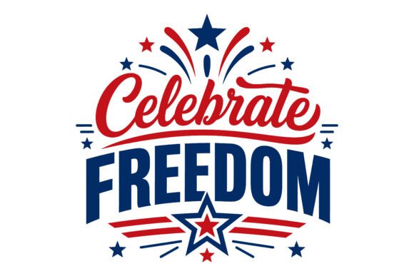 Celebrate Freedom Patriotic Typography D: A Bold Statement for American Celebrations