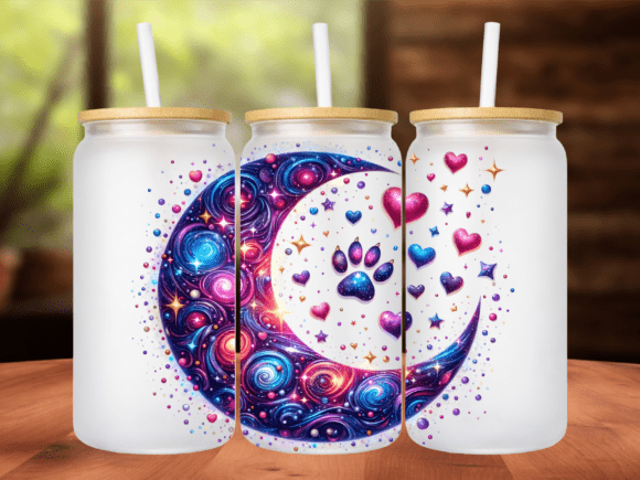 Celestial Paw Print Moon 16oz Tumbler