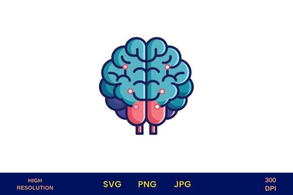Colorful Brain Showing Active Neurons: A Creative Vector Illustration for Modern Design Needs