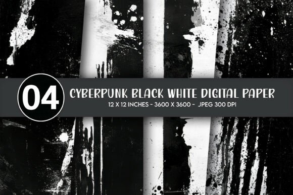 Cyberpunk Black White Digital Paper: A Versatile Design for Modern Creativity
