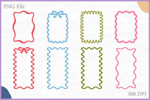 Discover the Squiggly Coquette Border Frame PNG Set – A Minimalist Twist for Creative Projects