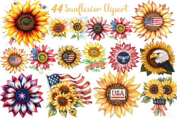 Enhance Your Creative Projects with Sunflower 4th of July Clipart