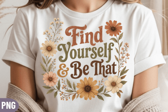 Find Yourself Floral T-Shirt Design