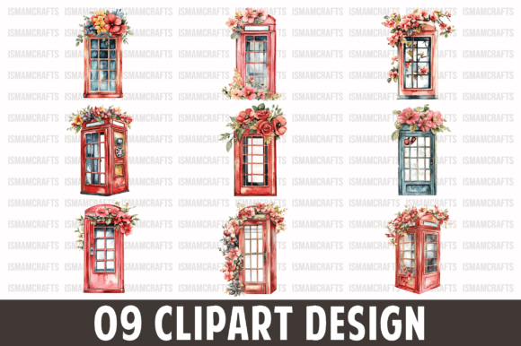 Flower Phone Booth Clipart Bundle PNG: A Versatile Resource for Creative Projects