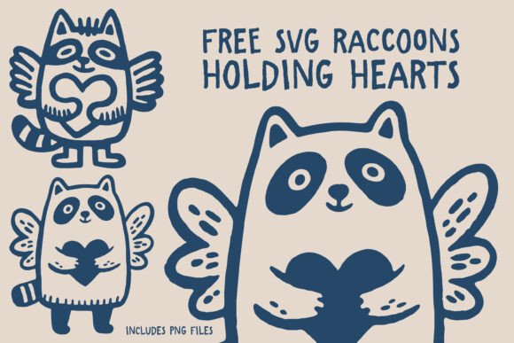 Free SVG Raccoons with Hearts: A Quirky Addition to Your Creative Projects