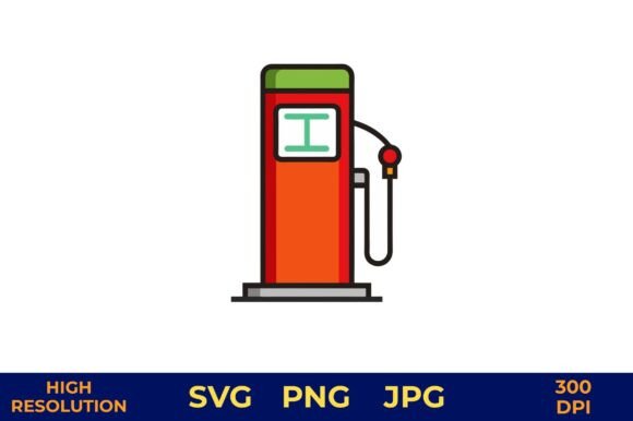 Gas Pump Station Vector Design Isolated – A Versatile Graphic for Creative Projects