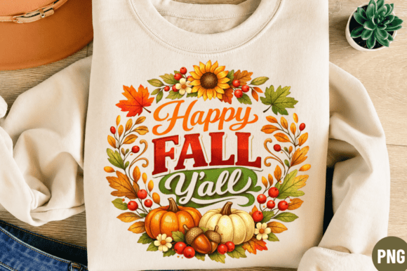 Happy Fall Yall Png T-shirt Design Happy: A Versatile Tool for Creative Expression