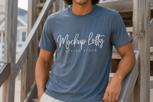 Heather Slate Bella Canvas 3001 Mockup