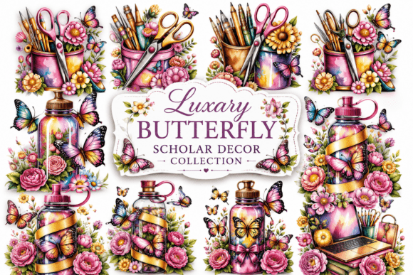 Luxury Butterfly Scholar Decor Bundle: Elevate Your Creative Projects with Elegance and Charm