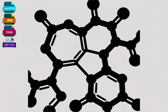 Mastering Craft Projects with Molecular Structure Black Icon Vector