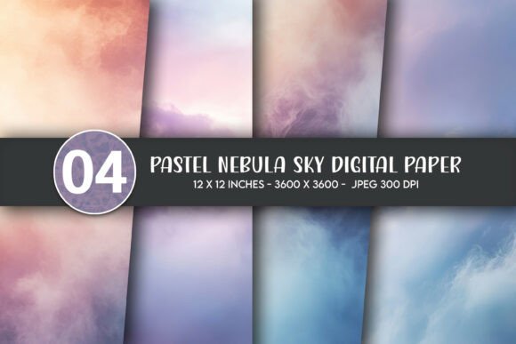 Pastel Nebula Sky Digital Paper