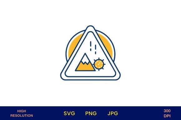 Risk Appetite Icon with Mountain