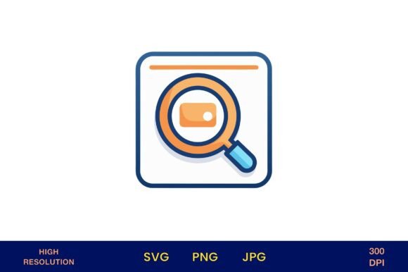 Search Icon with Magnifying Glass Vector
