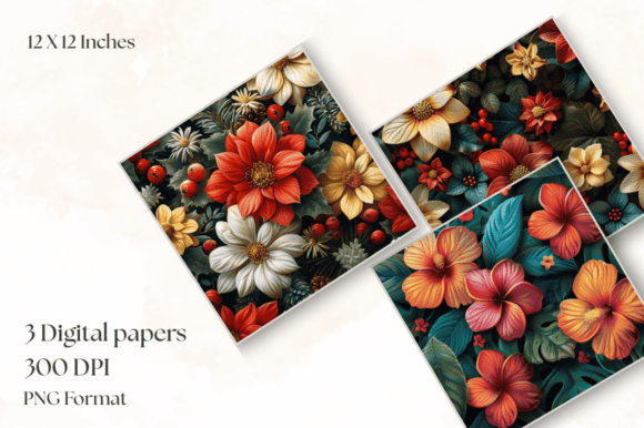 Tropical Floral Digital Papers: A Creative Boost for Designers and Enthusiasts