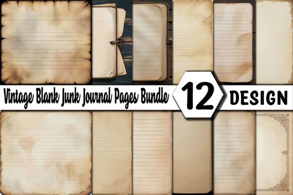 Vintage Blank Junk Journal Pages Bundle