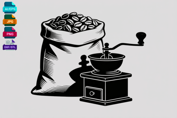 Vintage Coffee Grinder Beans SVG: A Creative Craft Resource