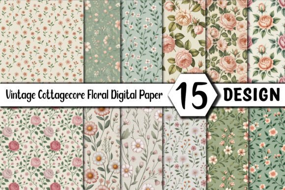 Vintage Cottagecore Floral Digital Paper: A Timeless Addition to Your Creative Projects