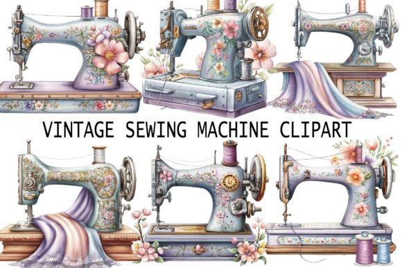 Vintage Sewing Machine Clipart