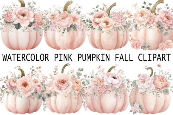 Watercolor Pink Pumpkin Fall Clipart: A Creative Design Trend